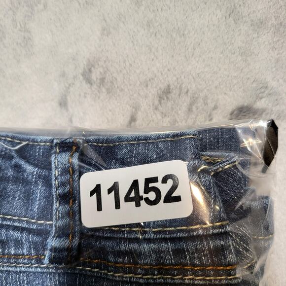 Angels Jeans Womens 11 Regular Blue Bootcut Low Rise Triple Button Front Stretch - Picture 10 of 10